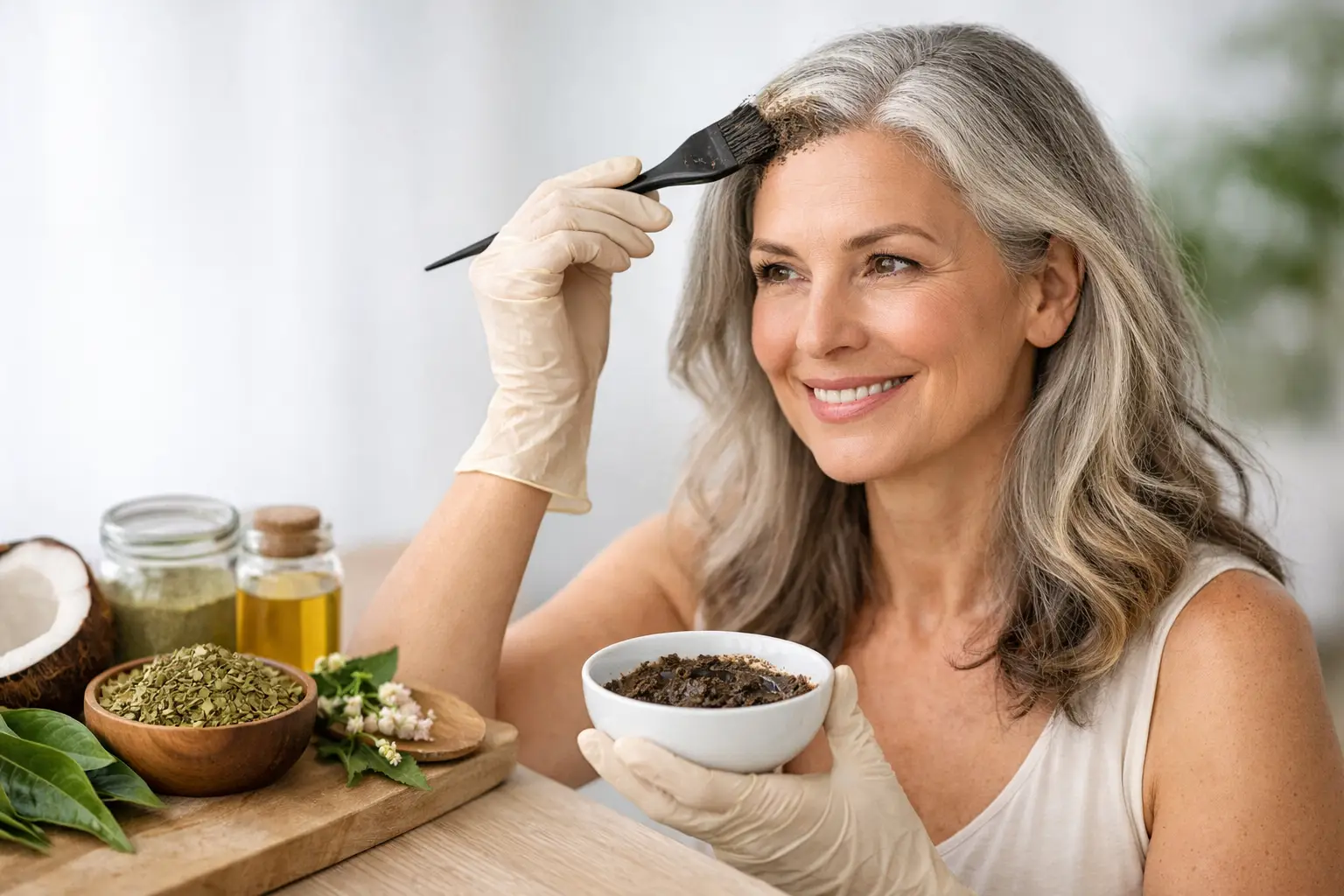 Graue Haare natürlich färben mit gutem Gefühl